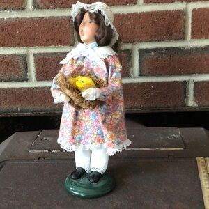 Floral Figurine with Bird Nest